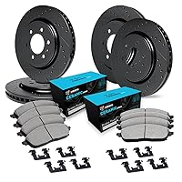 R1 Concepts Front Rear Brakes and Rotors Kit |Front Rear Brake Pads| Brake Rotors and Pads| Ceramic Brake Pads and Rotors |Hardware Kit|fits 2004-2008 Ford F-150; Lincoln Mark LT