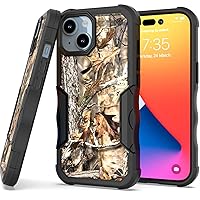 CoverON Heavy Duty Designed for Apple iPhone 15 Case, Rugged Military Grade A Hard Plastic Hybrid TPU Rubber Grip Protective Rigid Armor Cover Fit iPhone 15 (6.1) Phone Case - Camo