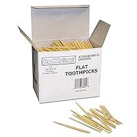 Chenille Kraft 369001 Flat Wood Toothpicks, Natural Wood Color, 2500/Pack