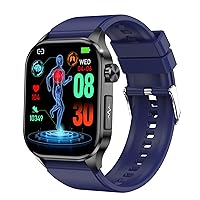 JUSUTEK 1.78-inch Flagship Curved Screen, Bluetooth Calling Smart Watch, MP3 Function, 512 M Memory, Wristwatch, Multi Dial, DIY Dial, Brightness Adjustment, Multi-Function Exercise, Steps, IP68 Waterproof, Phone Calls, Calendar, Stopwatch, Smart Watch, SMS/Twitter/WhatsApp/Line Notification, Alarm, Exquisite Packaging, Gift, Japanese Instruction Manual (Silver Color)