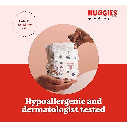 Huggies Special Delivery Hypoallergenic Baby Diapers Size 1 (up to 14 lbs), 198 Ct, Fragrance Free, Safe for Sensitive Skin