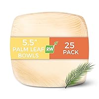 Restaurantware Midori 7 Ounce Small Square Palm Bowls 25 Microwavable Palm Leaf Soup Bowls- Freezable Sustainable Areca Palm Leaf Deep Bowls Oven-Ready For Hot & Cold Foods