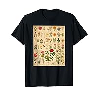 Vintage Floral Botanical Chart T-Shirt