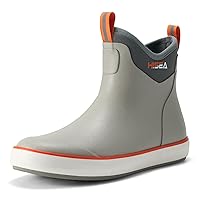 HISEA Men's Ankle Deck Boot Waterproof Fishing Rain Boots for Men