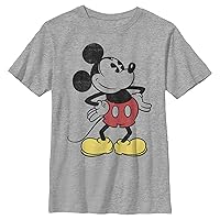 Disney Characters Classic Vintage Mickey Boy's Heather Crew Tee