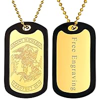 FaithHeart Mens Personalized Dog Tag Necklace, Stainless Steel/Silicone Text/Photo Customized Pendant Jewelry for Women Boys with Delicate Packaging
