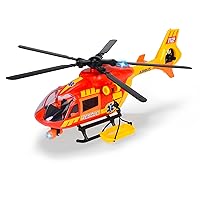 Dickie Toys 36cm Airbus Ambulance Helicopter 203716024, 3 Years, with Lights and Sounds, Manual Winch, Openable Parts, Stretcher