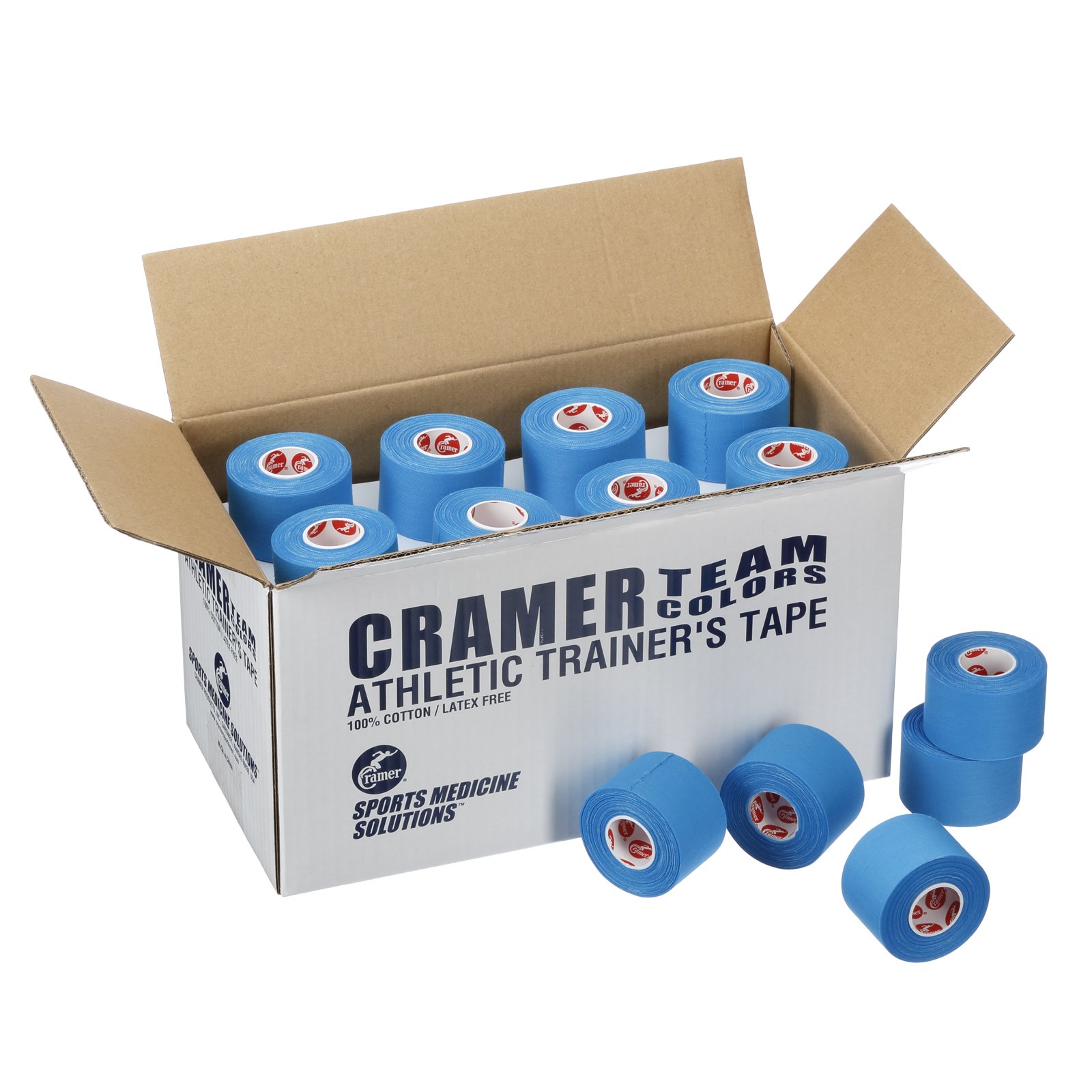 Cramer Team Color Athletic Tape for Ankle, Wrist, and Injury Taping, Helps Protect and Prevent Injuries, Promotes Faster Healing, Athletic Training First Aid Supplies, 1.5 Inch, Bulk 32 Roll Case