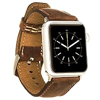 VENOULT iWatch Series 9, Ultra 2 Compatible with Apple Watch Bands for Man or Women 49mm, 48mm, 47mm, 45mm, 44mm, 41mm, 40mm, Series 9-1 Dark Brown Genuine Leather Bull Strap, HANDMADE
