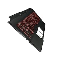 Laptop Replacement Keyboard Compatible for MSI Katana Pulse GF66 11UE 11UG 11UD MS-1581 MS-1582 GL66 US Layout with Palmrest Upper Cover Case Shell Red Font Backlit 9Z.NB1BN.D0T 307582C221M