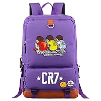Teens Wear Resistant Canvas Bookbag-Football Fans Graphic Knapsack Lightweight Classic Laptop Bag for Students