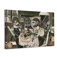 CNNLOAO Collage Artist Romare Bearden Abstract Fun Art Poster (9) Canvas Poster Bedroom Decor Office Room Decor Gift Frame-style 20x16inch(50x40cm)