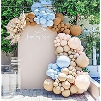 Blue Brown Nude Balloon Garland Kit Double Stuffed Pastel Blue Tan Apricot Balloon Arch Blush Beige Latex Balloons For Gender Reveal Baby Shower Wedding Birthday Party Decoration