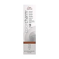 WELLA colorcharm Permanent Gel, Hair Color for Gray Coverage, 7W Caramel