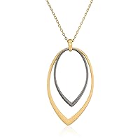 Lucky Brand Women's Two Tone Teardrop Pendant Necklace, Two Tone, One Size
