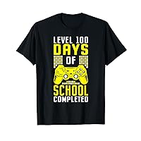100 Days Of School for Boys Level Completed Gamer T-Shirt