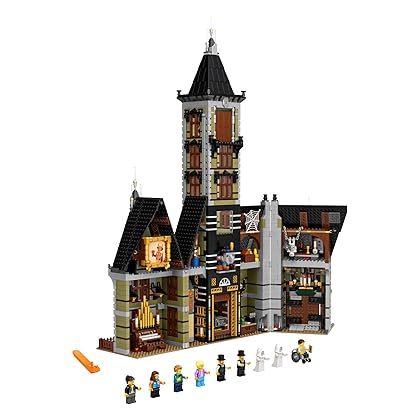 LEGO Icons Haunted House Building Set 10273, Haunted House Kit, Creative Crafts for Adults and Family, Powered Up Ready Building Kit with 10 Minifigures, Halloween Decoration to Build Together