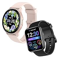 Smart Watch for Women Men Answer/Make Calls/Quick Text Reply/AI Voice, Smartwatch for iPhone Samsung Android Phones Compatible Fitness Tracker Blood Oxygen Heart Rate Sleep Monitor Circle IP68