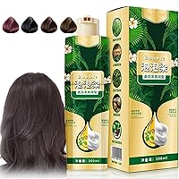 Plant Bubble Hair Dye Shampoo,Natural Plant Extract Bubble Hair Dye,Household Easy-to-wash Hair Washing Color Cream,Hair Dye Shampoo for Women Men (Brown Black)