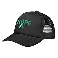 Hope Liver Cancer Survivor Awareness Mesh Hat Adjustable Baseball Cap Classic Trucker Hat for Men Women