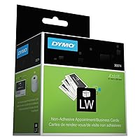 DYMO 30374 LabelWriter Business/Appointment Cards, 2 x 3 1/2, White, 300 Labels/Roll