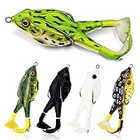 Leitee 10 Pieces Topwater Frog Lure Floating Weedless Fishing