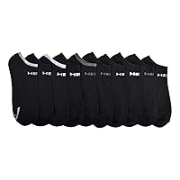Head Mens Ankle Athletic Sport Socks 10-Pack (Solid Black)