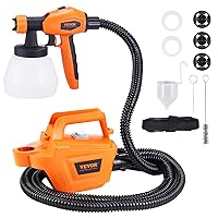 VEVOR Paint Sprayer, 800W Electric Spray Paint Gun with 10FT Air Hose, 1300ml Container and 3 Spray Patterns, 4 Nozzles, HVLP Spray Gun for House Painting Home Interior & Exterior Walls, Fence