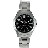 Peugeot PP Men Army Military Style Quartz Weekender Watch with 24-Hour Time & Stainless Steel Bracelet
