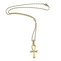 Christian Cross with Crystals Pendant 24k Gold Plated Necklace Made in New York