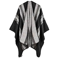 PAMEILA Women's Shawl Wraps Open Front Poncho Cape Oversized Sweaters Casual Cardigan Shawls for Fall Winter