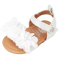 Vince Camuto Baby Girls' Sandals - Newborn Girls' Summer Flower Sandals - First Dress Shoes for Infant Girls (0-12M)