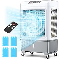 Evaporative Air Cooler, 2100CFM Windowless Air Conditioner w/7H Timer & Remote, 2 Modes, 8 Gal Water Tank Cooling up to 700 Sq.ft, Swamp Cooler Air Conditioner Portable for Room Garage Outdoor