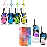 Wishouse Walkie Talkies for Kids,Family Walky Talky Adults Childrens Radio Long Range,Outdoor Camping Fun Toys Birthday Xmas Gifts for 3 4 5 6 7 8 9 10 Year Old Girls Boys (No Battery) 6 Pack