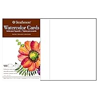 Strathmore Watercolor Cards, 5x6.875 inches, 100 Pack, Envelopes Included - Blank Greeting Cards for Weddings, Events, Birthdays