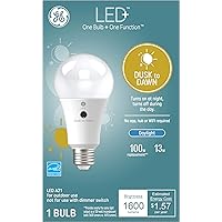 Lighting LED+ Dusk to Dawn Outdoor Light Bulb, Sunlight Sensor, Daylight, Automatic On/Off Light Sensing Bulb, A21 Light Bulb (1 Pack)