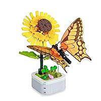 Sunflower Building Kits, Botanical Collection, Home Décor Gift for Adults and Teens, Christmas Birthday Halloween (200+PCS)