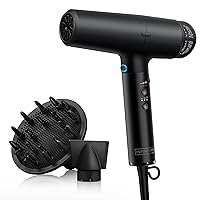 INFINITIPRO by CONAIR DigitalAIRE Hair Dryer | Frizz-Eliminating Hair Dryer with Diffuser | Hair Blow Dryer with Up to 5X More Speed for Higher Air Pressure & Drying Power | Black