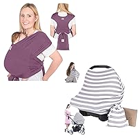 KeaBabies Baby Wraps Carrier, D-Lite Baby Wrap & Car Seat Covers for Babies - Easy-Wearing - Nursing Cover, Baby Car Seat Cover - Adjustable Baby Sling Carrier - Baby Carrier Newborn to Toddler