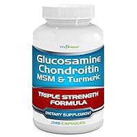 VitaBreeze Glucosamine Chondroitin, MSM & Turmeric Dietary Supplement - 248 Capsules