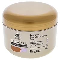 KeraCare Natural Textures Butter Cream 8 oz - With Shea Butter, Cocoa Butter, Castor Oil & Ayurvedic Botanicals - Locks in Amazing Moisture - Hydrate Curls and Coils