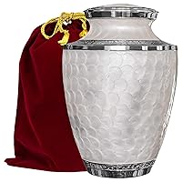 Trupoint Memorials Cremation Urns for Human Ashes - Decorative Urns, Urns for Human Ashes Female & Male, Urns for Ashes Adult Female, Funeral Urns - White, Large