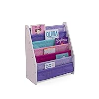 Humble Crew Forever Kids Supersized Bookshelf 6 Tier Book Organizer, White/Pink/Purple/Aqua