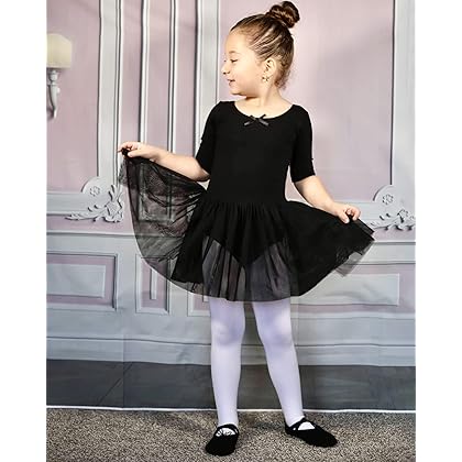 Stelle Puff Sleeve Ballet Leotards for Girls with Sparkly Tutu Skirted Toddler Dance Dress Outfit (Little Kid/Big Kid)