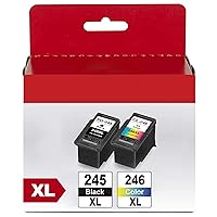 245XL 246XL Combo Pack Replacement for Canon Ink Cartridges 245 and 246 245XL 246XL Works with Canon Pixma MX490 MX492 MG2522 MG3022 MG2520 TS3100 TS3122 TS3300 TS3322 TR4522 (1 Black,1 Tri-Color)