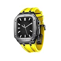 Business casual style watch Strap Men Women Military Metal case For Apple Watch Band 45mm 44mm With Silicone Strap Shockproof Bumper for iWatch Series 7/SE/6/5/4