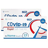 COVID-19 3 Pack (Bundle) Rapid Self-Test Kit 15 Minute Results, Non-Invasive Short Nasal Swab, No Discomfort, Quick-Attached Buffer Cap, Covid Home Test (2 Packs, 1 x 1 Pack, 1 x 2 Pack)