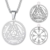 Magen David Star Necklace, Stainless Steel Jewelry for Women Men, The Seal of Solomon Talisman Tantrism Hexagram Pendant Necklaces, Gift Box