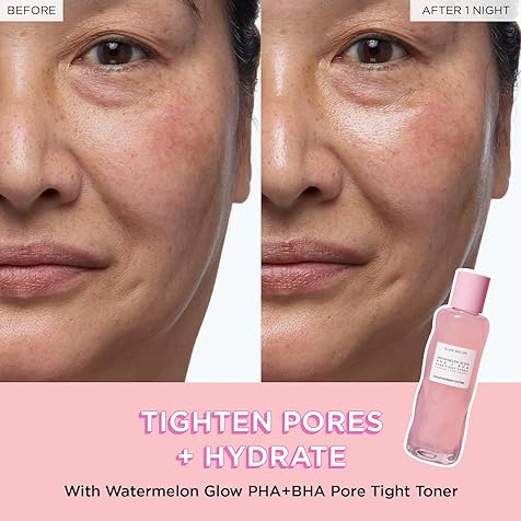 Glow Recipe PHA + BHA Face Toner - Skin Care Toner, Pore Minimizer & Gentle Face Exfoliant - Exfoliating, Soothing, Tightening & Hydrating Toner with Hyaluronic Acid & Watermelon (150ml)