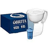Everyday Elite Water Filter Pitcher with SmartLight Filter Change Indicator, BPA-Free, Replaces 1,800 Plastic Water Bottles a Year, Lasts Six Months, Includes 1 Filter, Large - 10-Cup, White